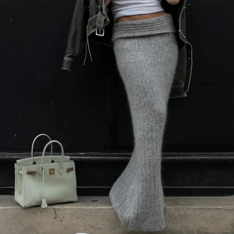 Knitting Off The Shoulder Long Sleeve Women'S Tops Skirt Women'S Sets Sweatshits Sweater Streetwear Wholesale Clothes