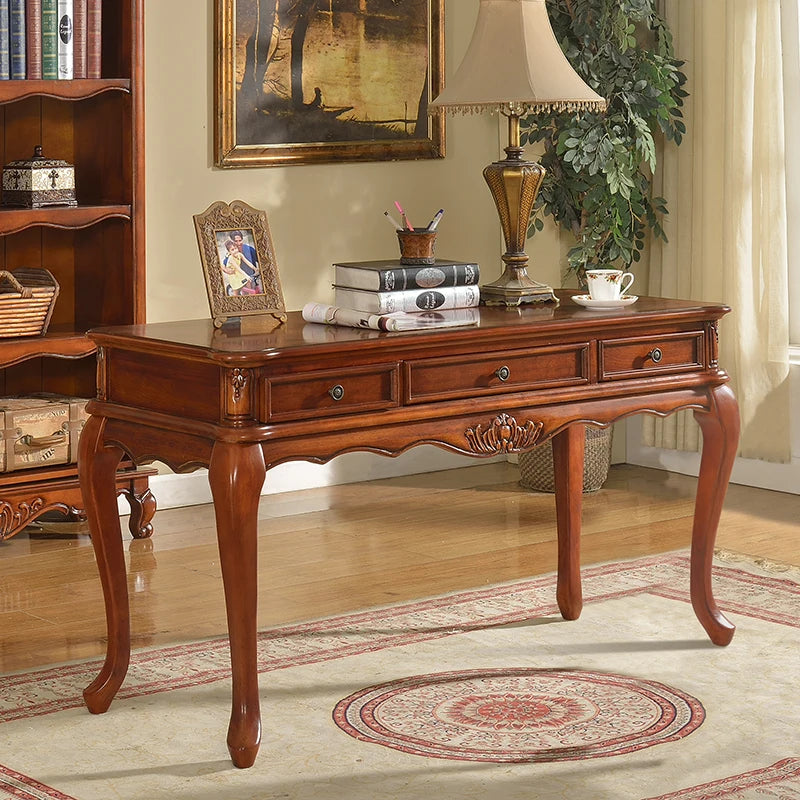 American solid wood desk home computer office rack combination writing desk chair - Kimlud