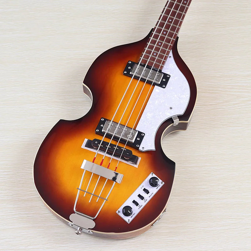 Sunburst 4 Strings Violin Bass Guitar 41 Inch Violin Guitarra Flame Maple Body High Gloss Finish | Kimlud Professional...