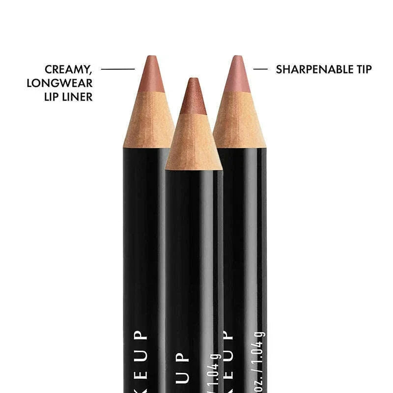 Slim Lip Pencil Nude Matte Creamy Lipstick Long-lasting Waterproof Plumping Lip Stain Natural Brown Lipliner Professional Makeup