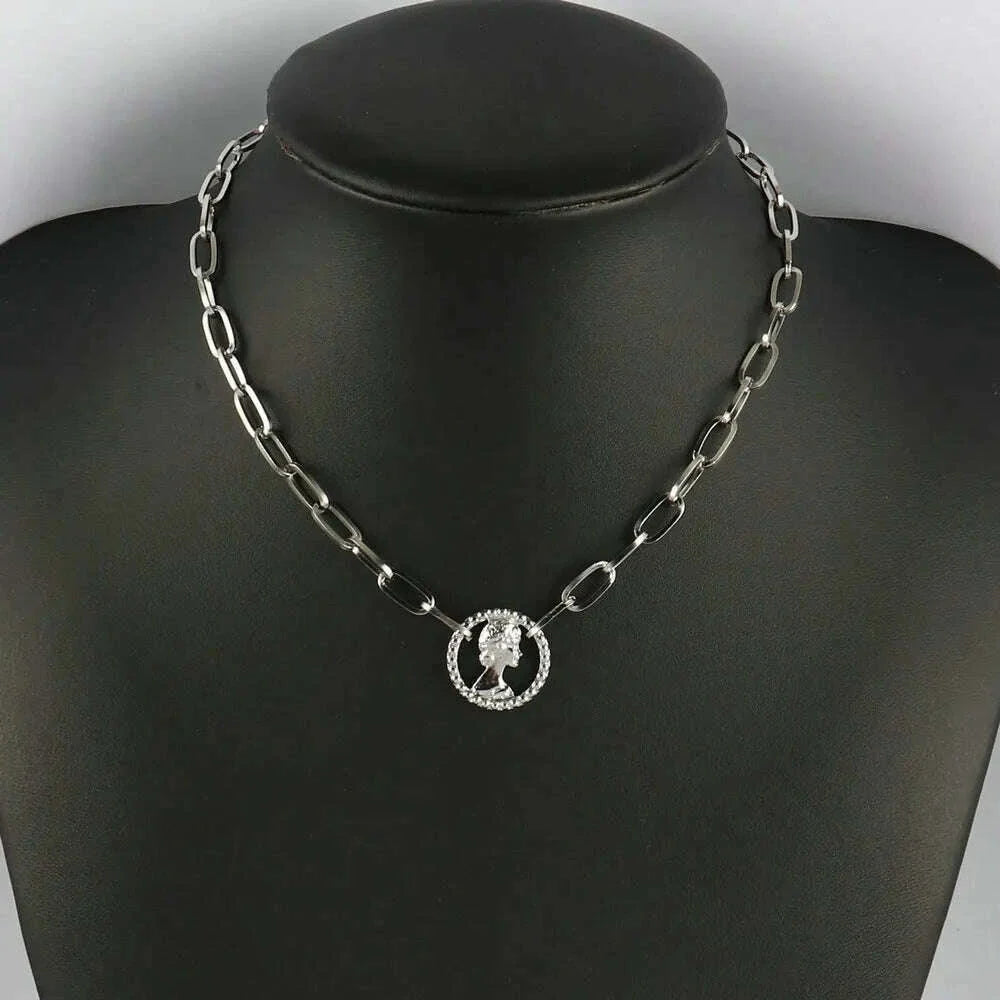 316L Stainless Steel Necklace For Women Choker Necklace Heart Clavicle Chain Necklaces Charm Heart Pendant Necklace Jewelry Gift