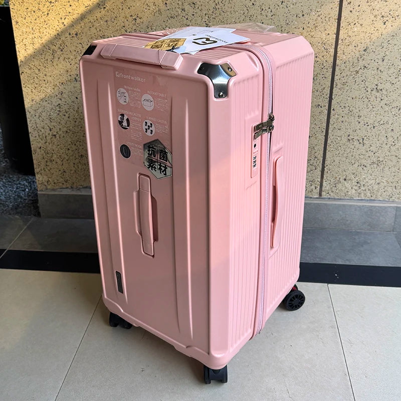 36/38/40/50 inch Large Size Luggage Explosion-proof Five Wheels Brake Travel Suitcase Thickened PC Material Zips Trolley Case