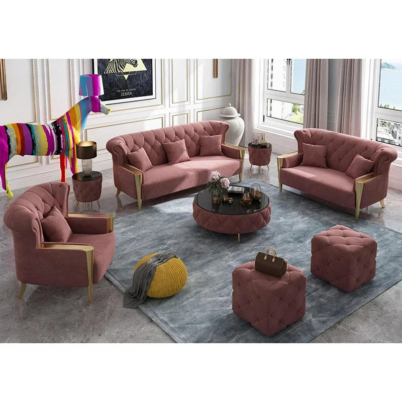A Italian Design L Shape Corner Couch Living Room Luxury Sofa Set Home Furniture Modern Genuine Leather Chesterfield Sofa