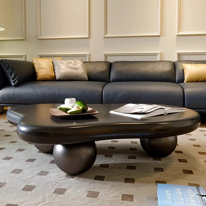 JC New European Style Living Room Furniture Irregular Coffee Table Brown Solid Wood Creative Cloud Coffee Table - Kimlud