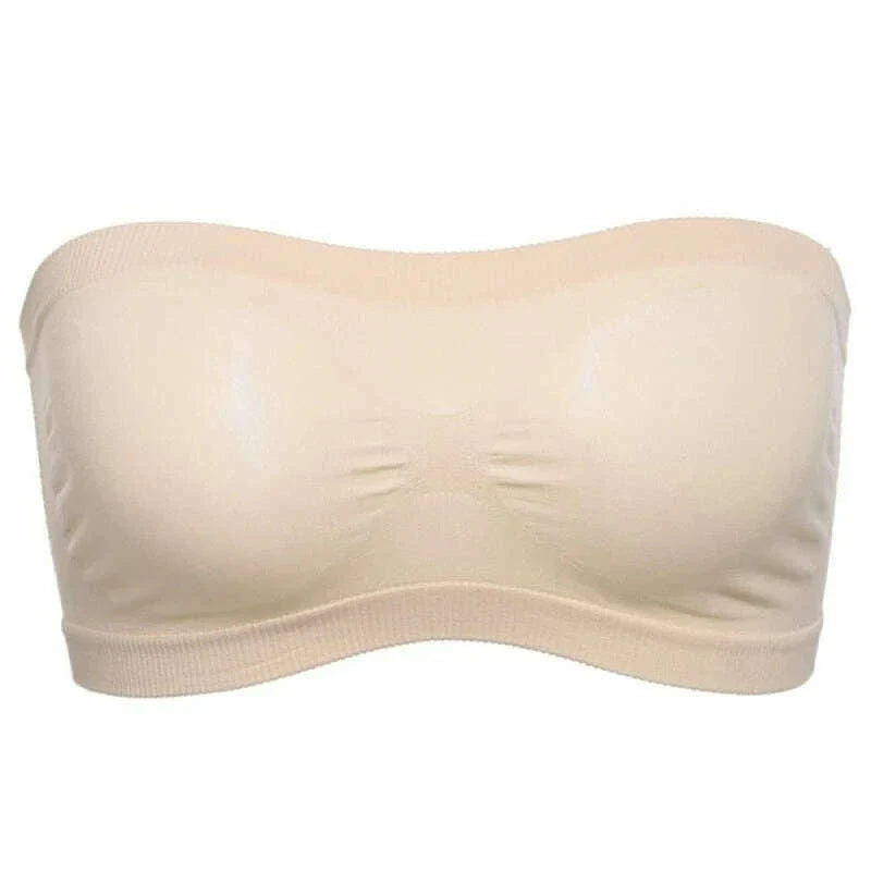 Lady's Sexy Strapless Crop Top Bra Bandeau Boob Tube Brassiere Summer Breathable Mesh Invisible Strapless Chest Wraps Tube Tops
