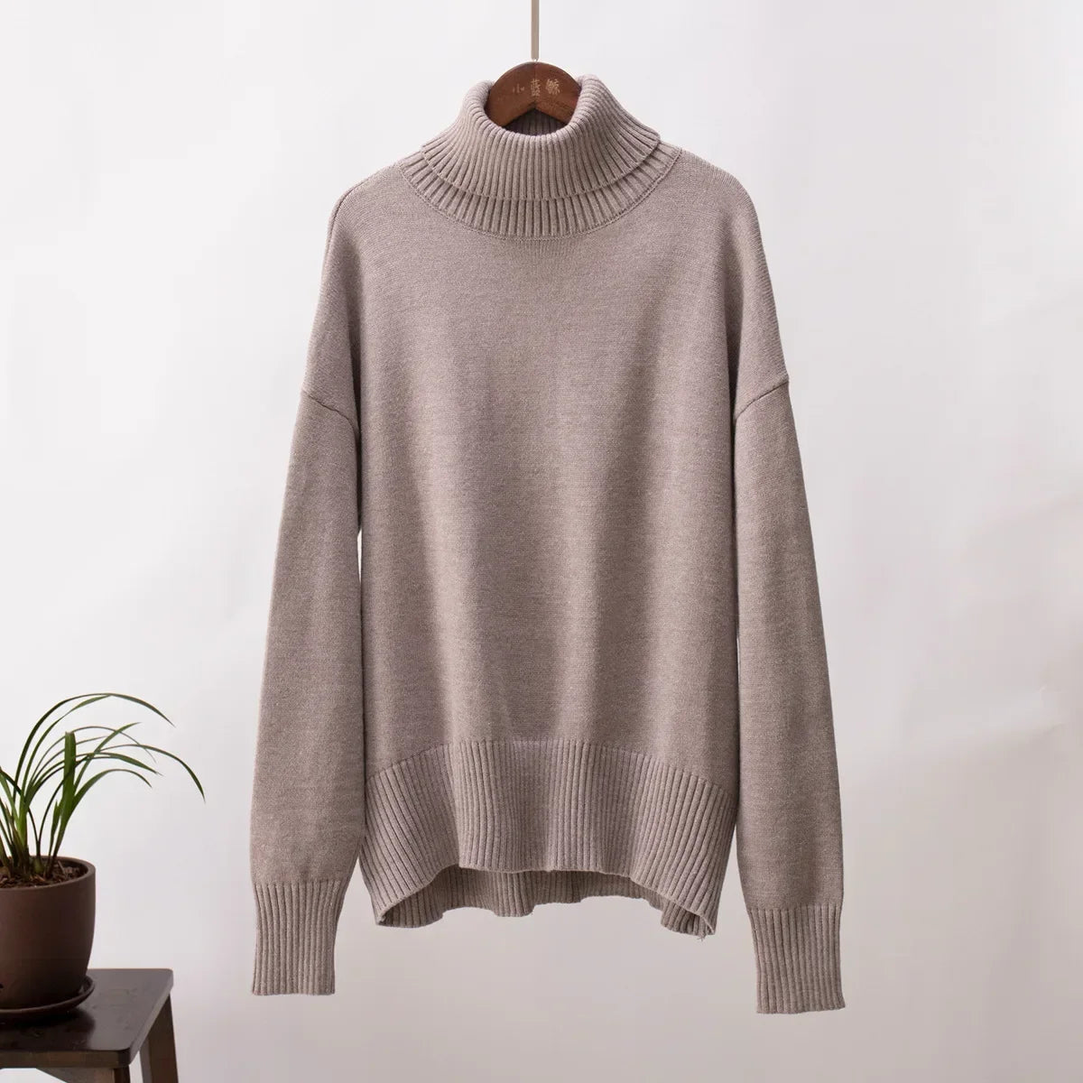 2024 Autumn and Winter New Thick Cashmere Sweater Women High Neck Pullover Sweater Warm Loose Knitted Base Sweater Jacket Tops