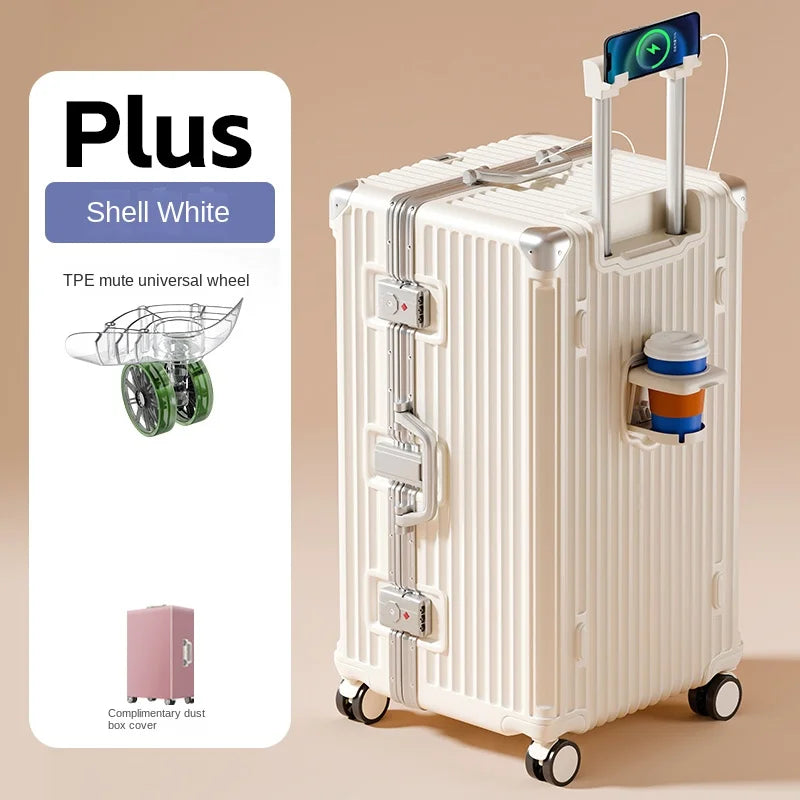 28/30/32 inch Travel Suitcases Large Capacity New Strong and Durable Thickened PC Aluminium Frame Trolley Suitcase 20'' Carrier