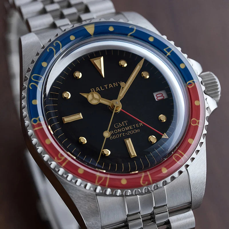 Baltany 39MM 1957s GMT Master Homage Watch Man S6074 NH34 Automatic Dome Sapphire 20ATM Stainless Steel Bracelet Sports...