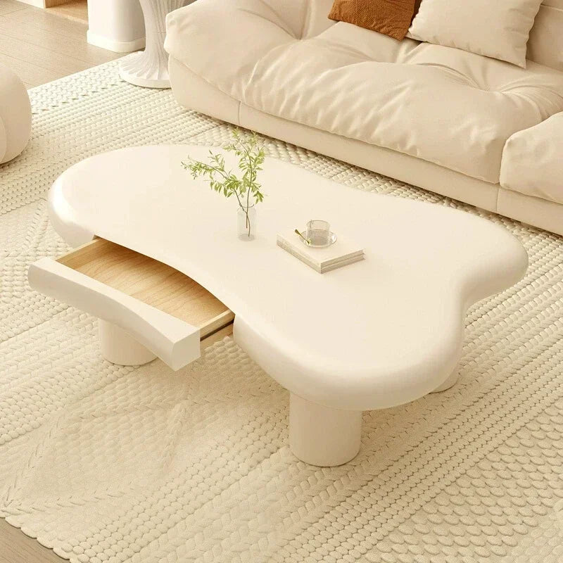 Cream Simple Modern Tea Coffee Table Clouds Tea Table House Lonely Wind Nordic Home Living Room Small Apartment Shaped Furniture - Kimlud