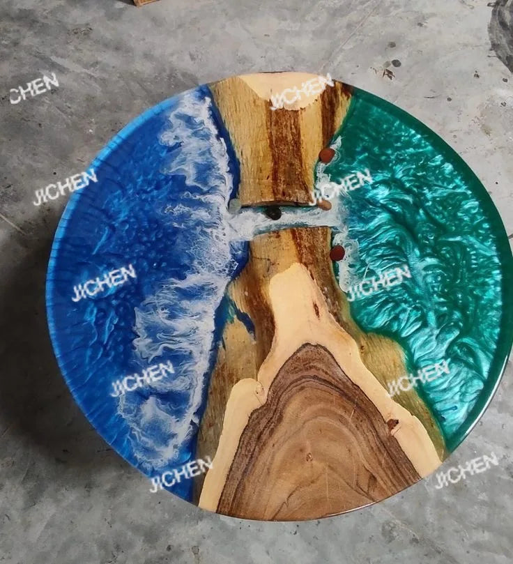 Premium Luxury Furniture Dining Kitchen Dining Solid Walnut Coffee River Epoxy Flat Table - Kimlud