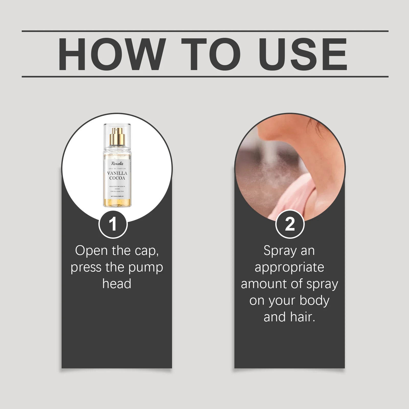 Vanilla Hair Perfume Serum Spray Long Lasting Fresh Fragrance Castor Oil Hair Care Essence For Dry Split Damaged Hair Smoothing