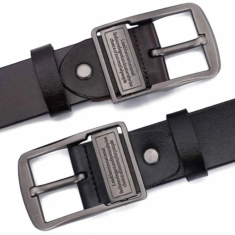 2023 Real Genuine Leather Belts for Men Luxury Designer Brand High Quality Plus Size 130 140 150 160 170 cm Male Pin Buckle Belt