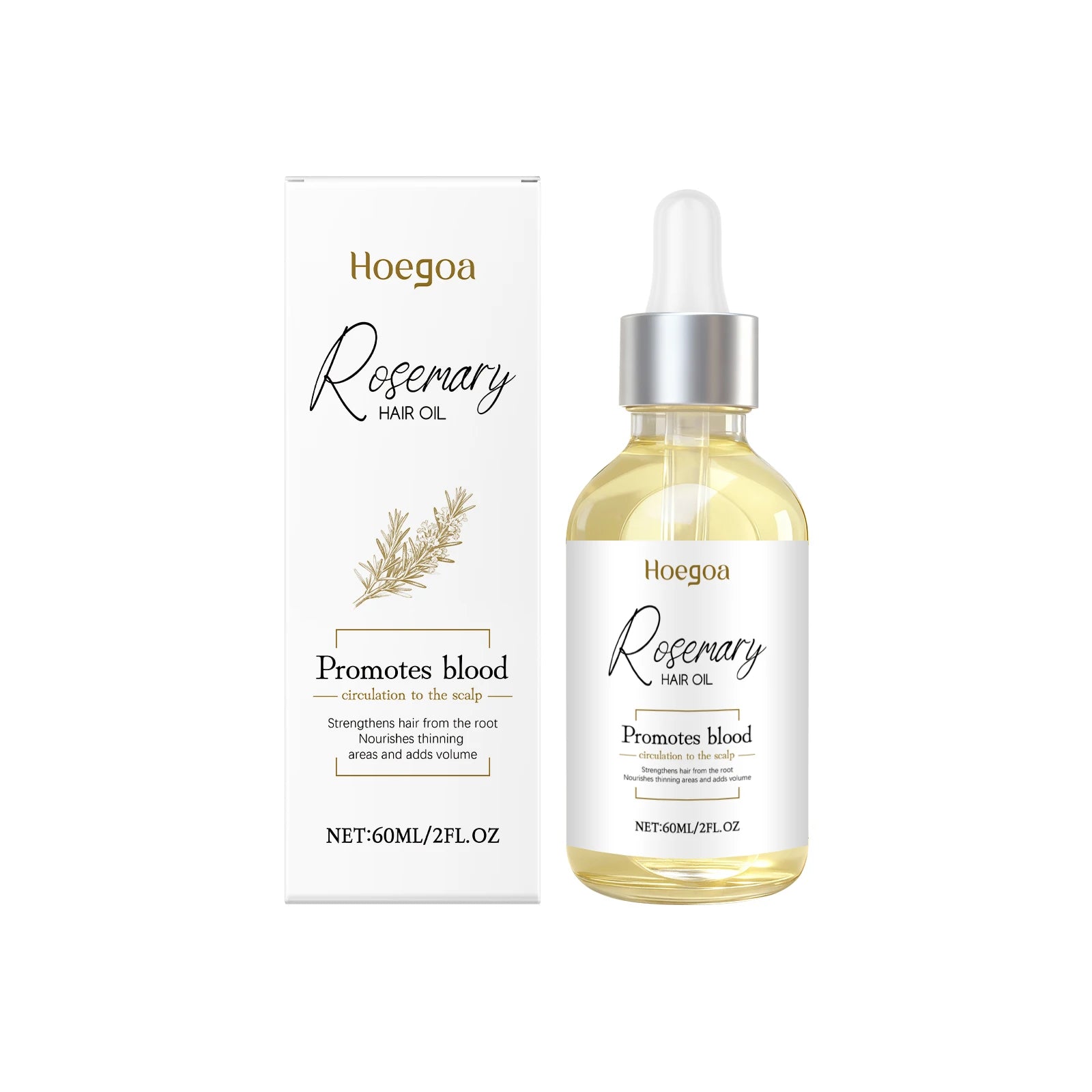 Rosemary Hair Oil 60ml Ginger Root Oil Scalp Treatment Hair Growth Frizz Control Shine Nourishing Split Ends Repair
