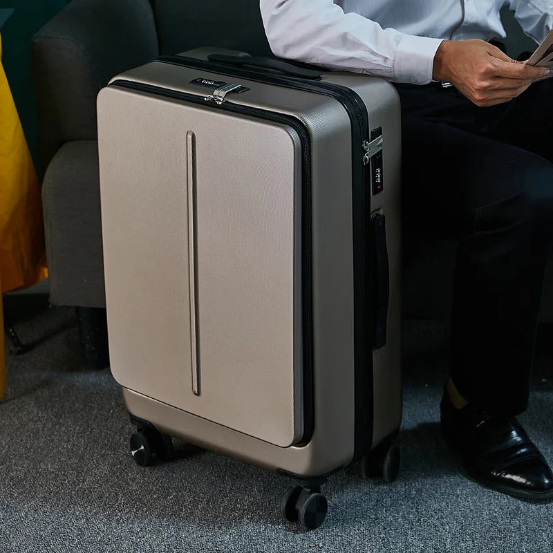 New Designer 20"24"inch Business Travel Suitcase Rolling Luggage with Laptop Bag Universal Wheel Trolley PC Box Trolley Luggage