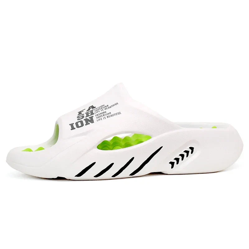 Comwarm New Men Massage Slippers Slides Indoor Outdoor Sandals Beach Casual Shoes Comfortable Sole Men's Slippers Big Size 38-47