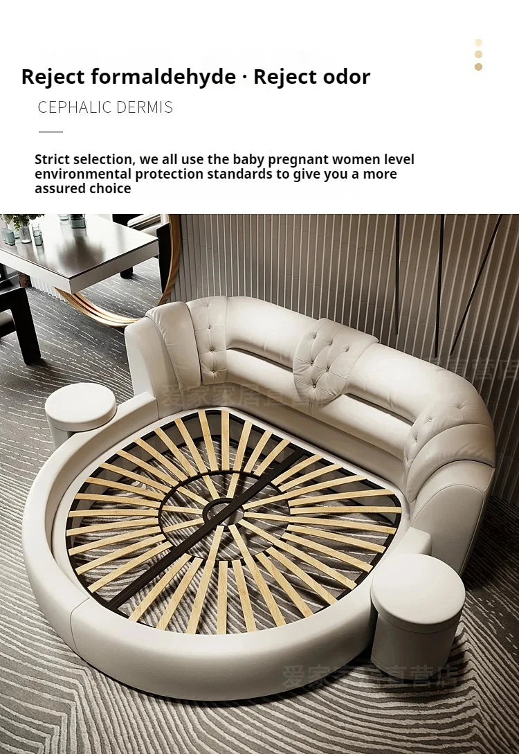 European Style Large Double Bed Round Modern Minimalist Princess Double Bed Luxury Human Camas De Dormitorio Bedroom...