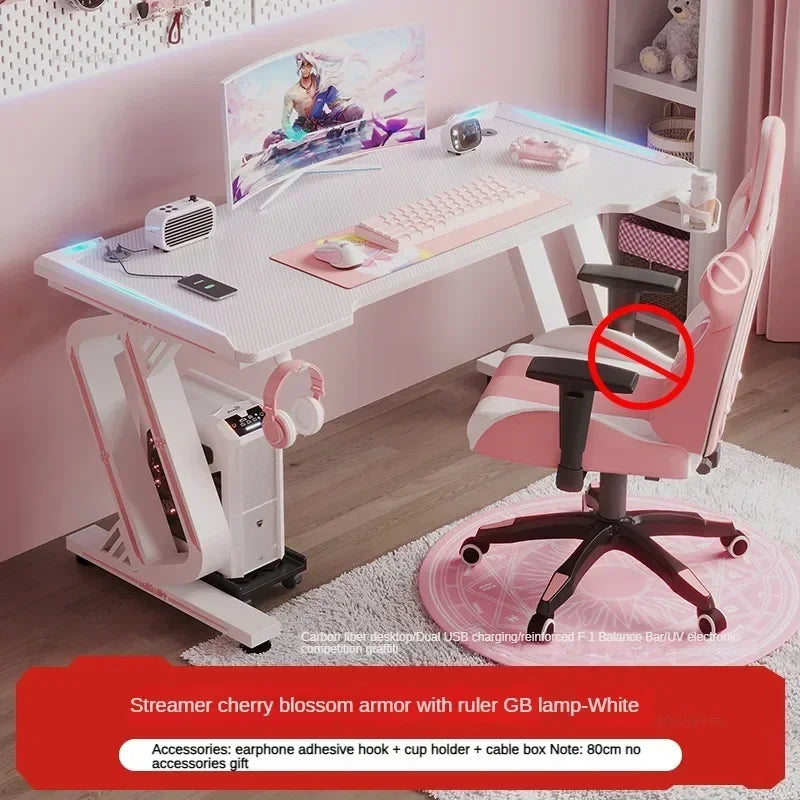 Minimalist Carbon Fiber Computer Desks for Bedroom Single Desktop Gaming Desk Nordic Office Furniture Home Study Reading Desk H - Kimlud