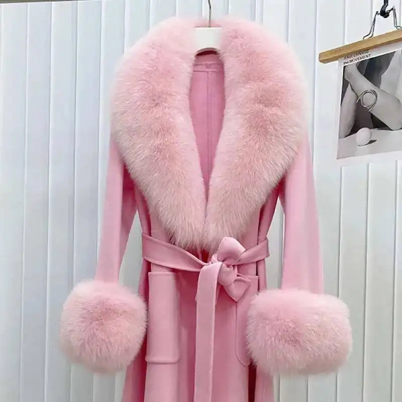 Real Fox Fur Collar Cuffs Set For Women Men Winter Neck Warmer Furry Scarf Fluffy Pelt Fur Shawl Coat Overcoat Fashion Accessory