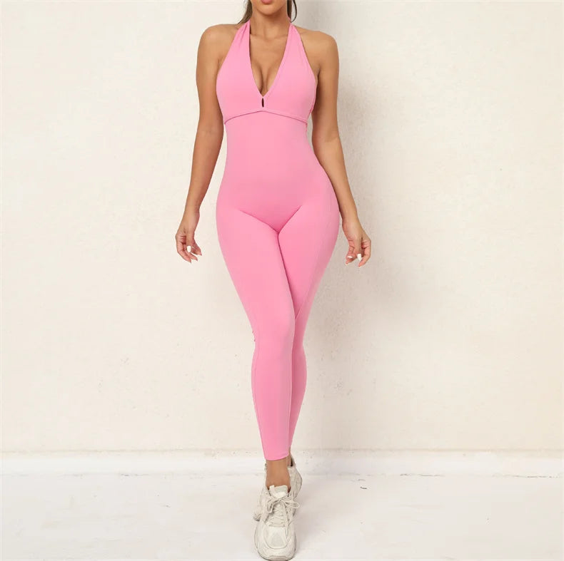 Fitness Jumpsuits Women Sports Bodysuit Scrunch Butt Romper Booty Leggings Push Up Yoga Pants Workout Clothing Gym Activewear