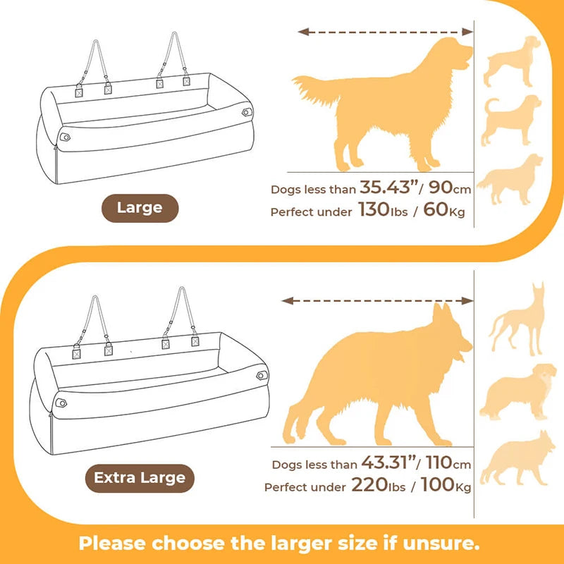 Luxury Dog Beds Faux Leather Pet Car Seat Booster Double Seats Dog Car Seat Bed Safety Buckle Pet Beds