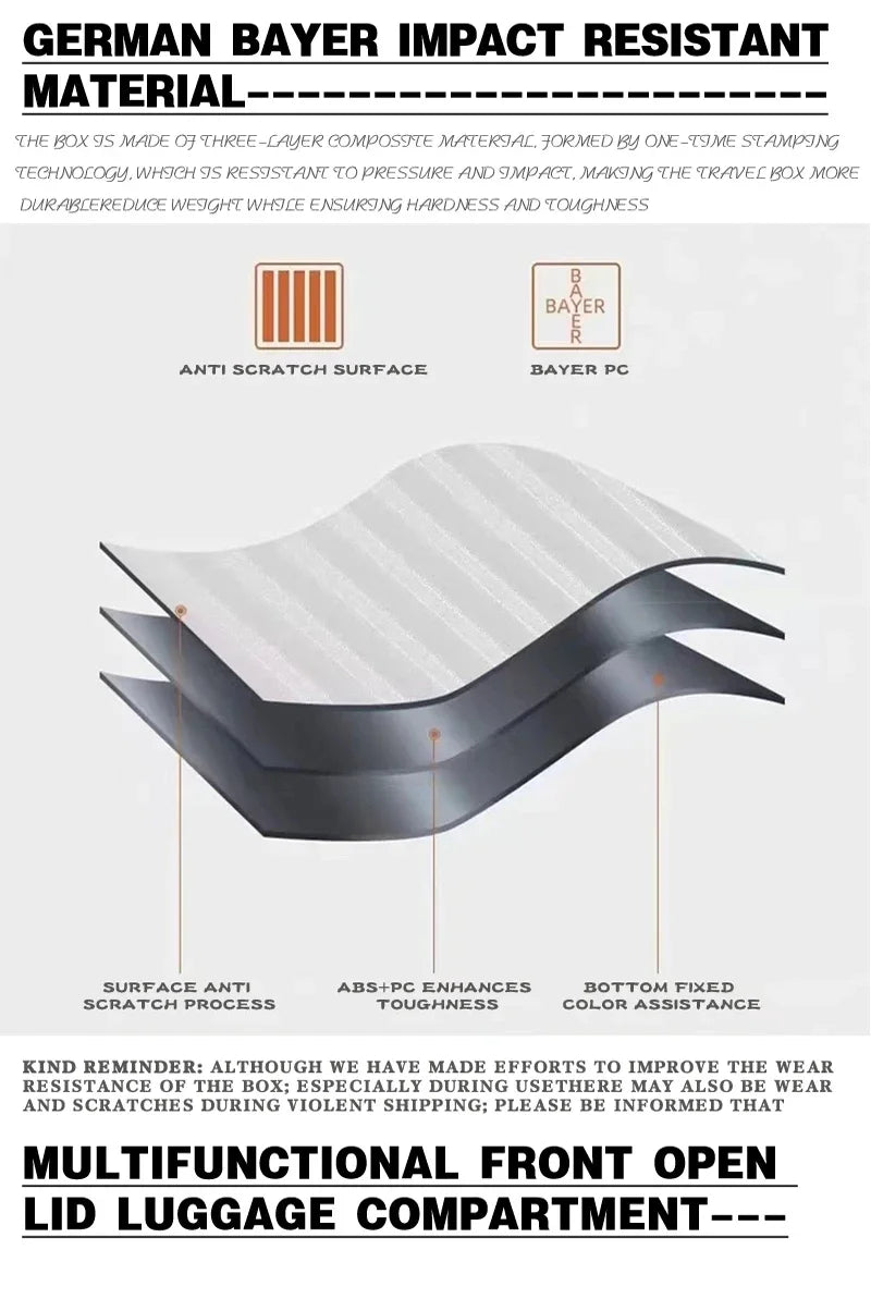 Suitcase Luggage Stylish Business Suitcase with Cup Holder Compact 20-inch Lightweight Carry-on - Kimlud