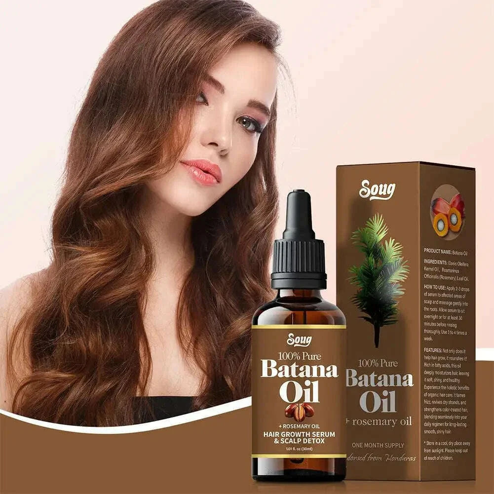 30ml/50ml Batana Rosemary Mint Scalp Hair Strengthening Oil Biotin Essential Oils Nourishing Treatment Split Ends Dry All Types