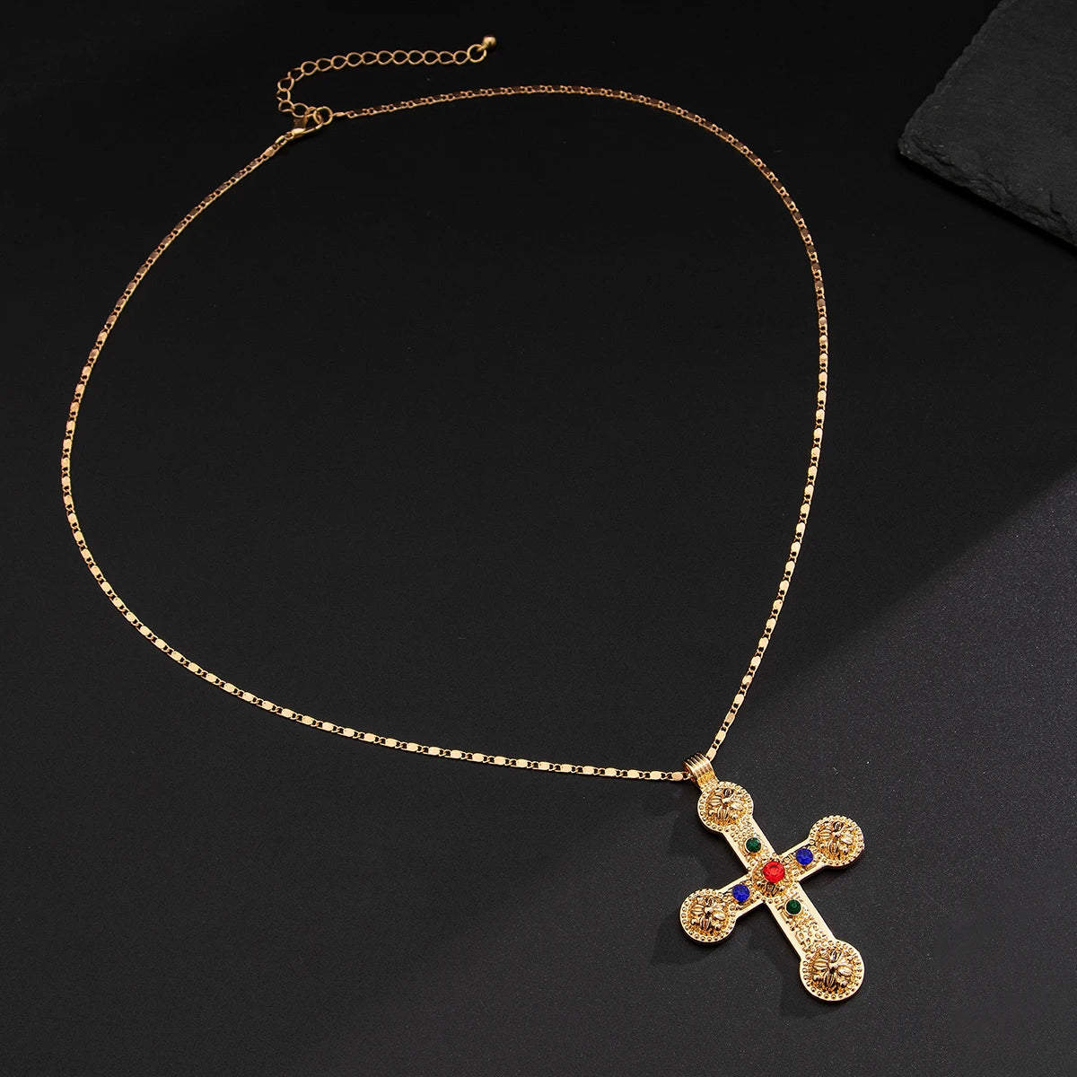 Ingemark 3 Styles Creative Big Imitation Pearl Beads Chain Necklace for Men Hip Hop Jesus Cross Pendant Choker Male Jewelry Gift