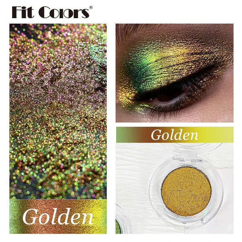 High-Pigmented Chameleon Purple Eyeshadow Powder MultiChrome Shifting Pigments Shiny Metallic Lipstick Eyes Makeup Palette