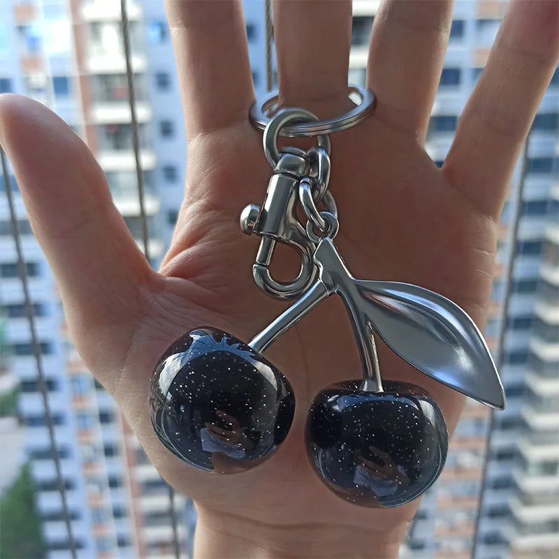 Cherry Charm Handbag Pendant Keychain for Women's Exquisite Internet-famous Crystal Cherry Bag Accessories High-Grade Pendant - Kimlud