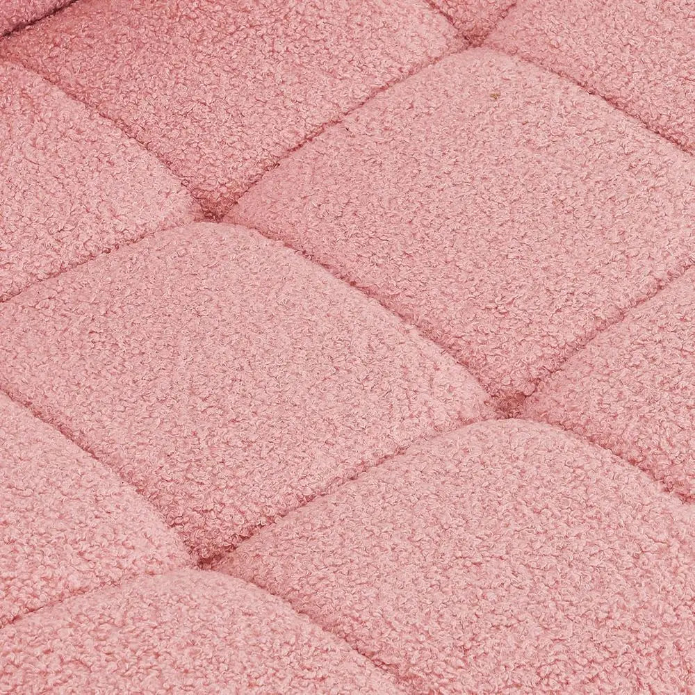 Adjustable Height Swivel Desk Chair with Wheels, Faux Fur Pink, Comfortable for Home Office and Vanity Use