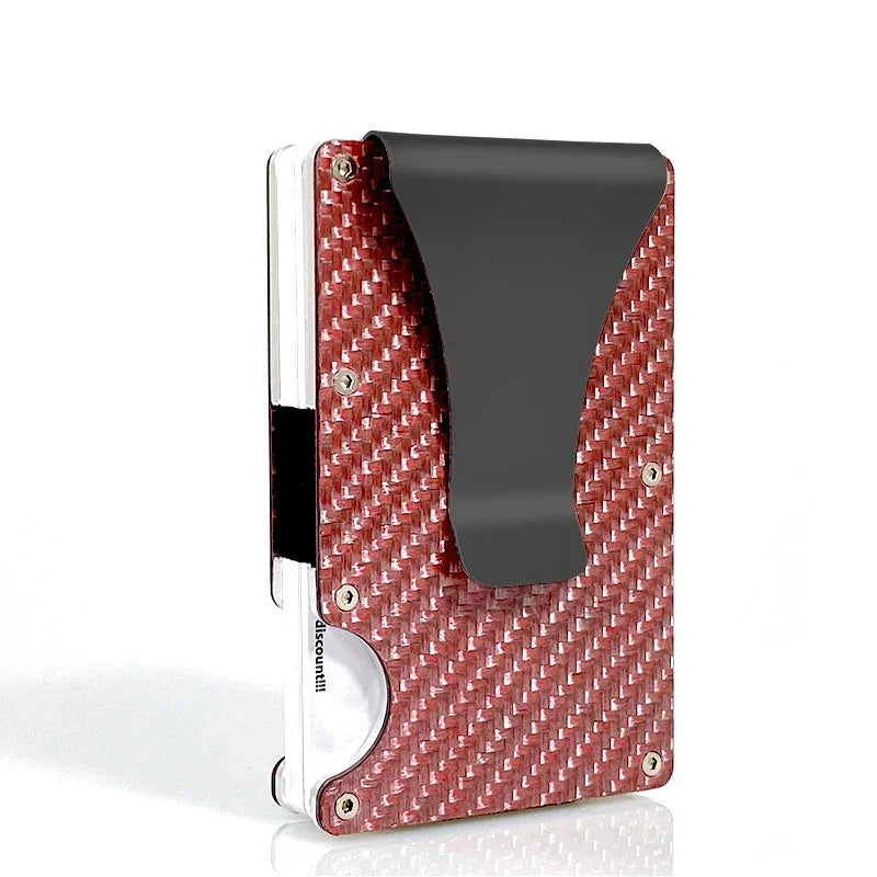 Rfid Carbon Fiber Credit Card Holders Wallets Luxury Men Mini Slim Metal Cardholder Case Magic Thin Male Money Bag Smart Walet