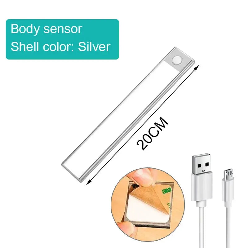 Ultra thin LED Lamp Under Cabinet Lights Motion Sensor light Closet Light Cabinet Kitchen Bedroom Wardrobe Lighting Night light