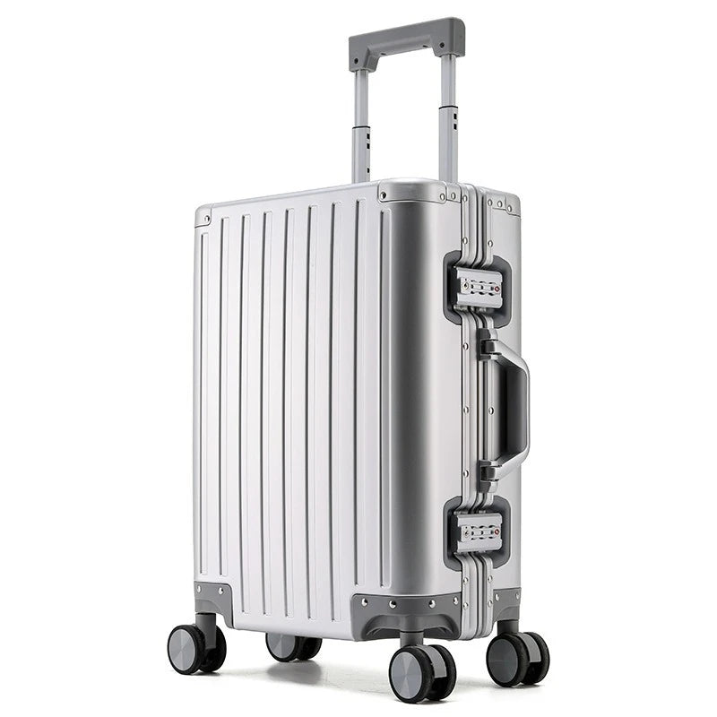 2024 New Large Capacity Durable Luggage Magnalium Aluminum Alloy Men Man Women Carry-On Boarding Travel 20/24/26/28