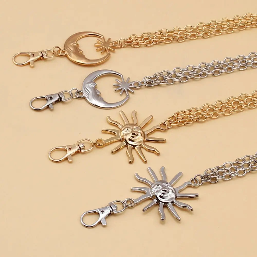 Punk Hip Hop Style Thin Waist Chain Sun Moon Star Women Chain Belt Vintage Fashion Metal Alloy Waistband Clothing...