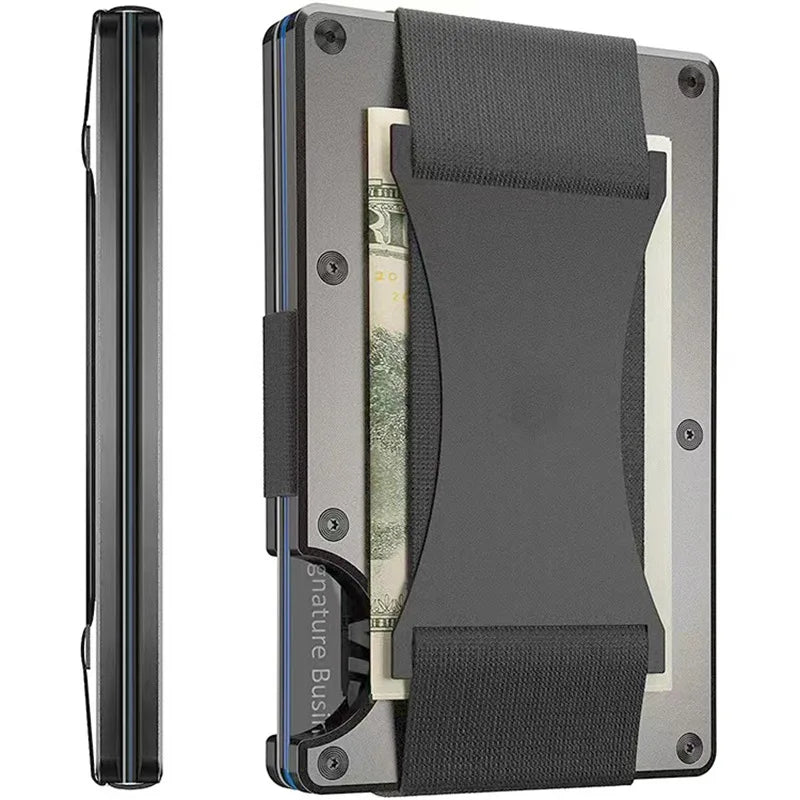 Minimalist Business Card Holder Wallet RFID Credit Visit Cardholder Money Clip Small Metal Wallets for Men Women Porte-cartes