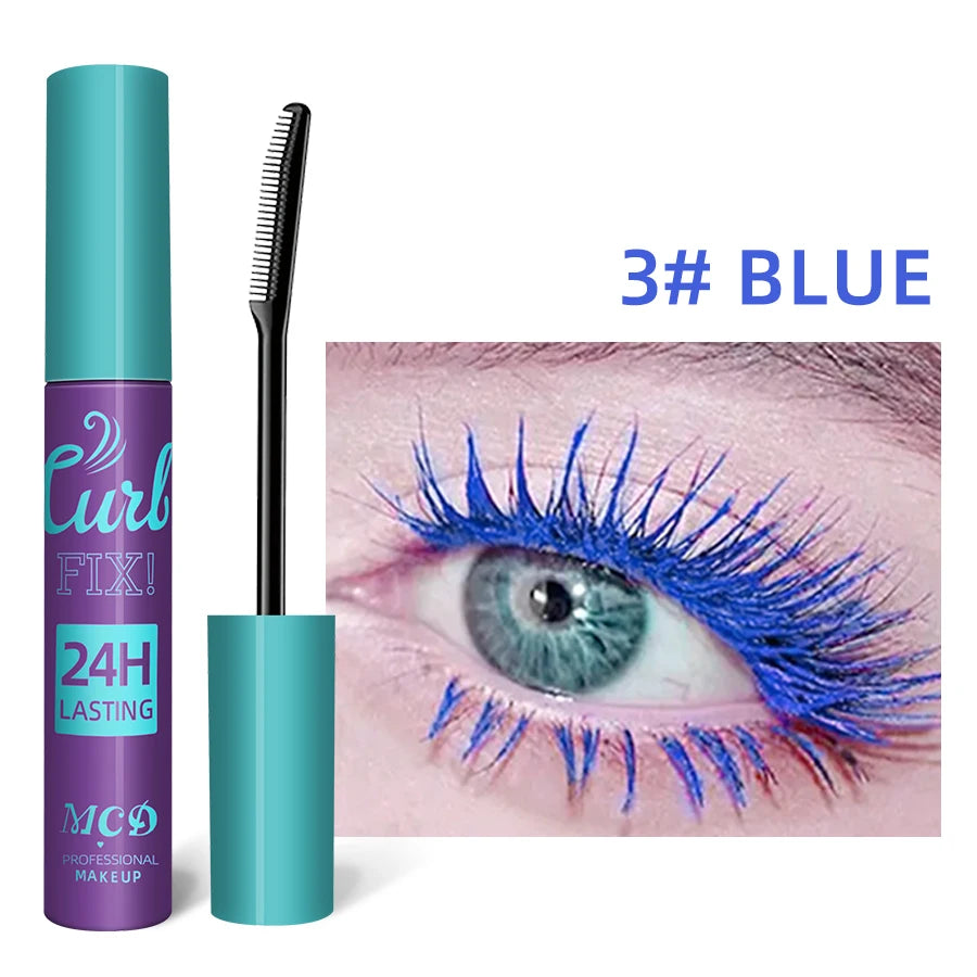 Colorful Slender Mascara Waterproof Fast Drying Curling Eyelashes Multicolor Lashes Makeup Long Lasting Blue Green Cosmetic