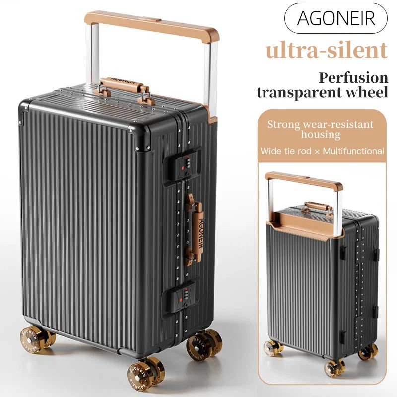 Wide pull rod high-quality luggage. It has a high appearance level and is a new style in 2024. It is suitable for both girls and