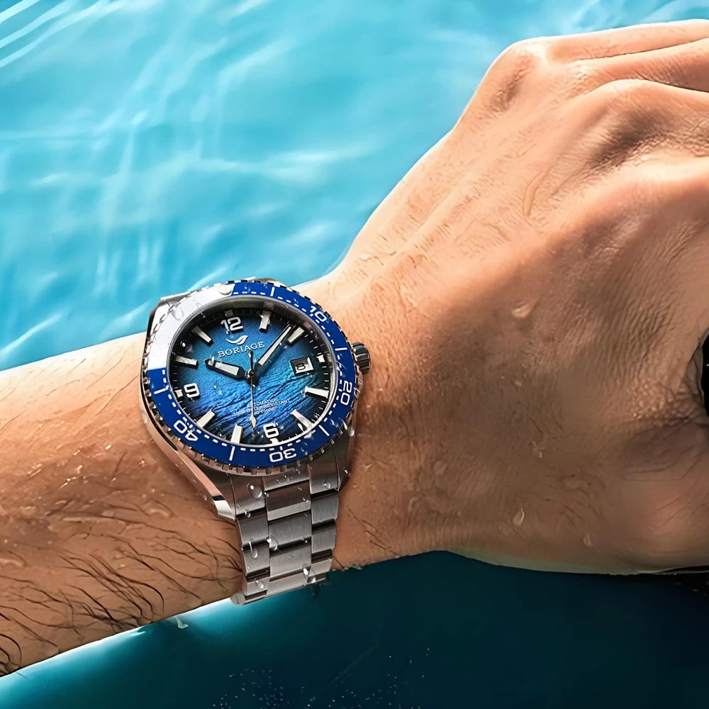 BORIAGE NH35 Automatic Mechanical Watches Luxury Men's Watch Stainless Steel Water resista 100m Dive Watches Luminous Wristwatch