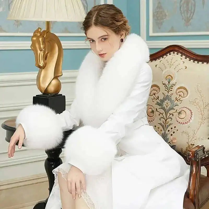 Real Fox Fur Collar Cuffs Set For Women Men Winter Neck Warmer Furry Scarf Fluffy Pelt Fur Shawl Coat Overcoat Fashion Accessory