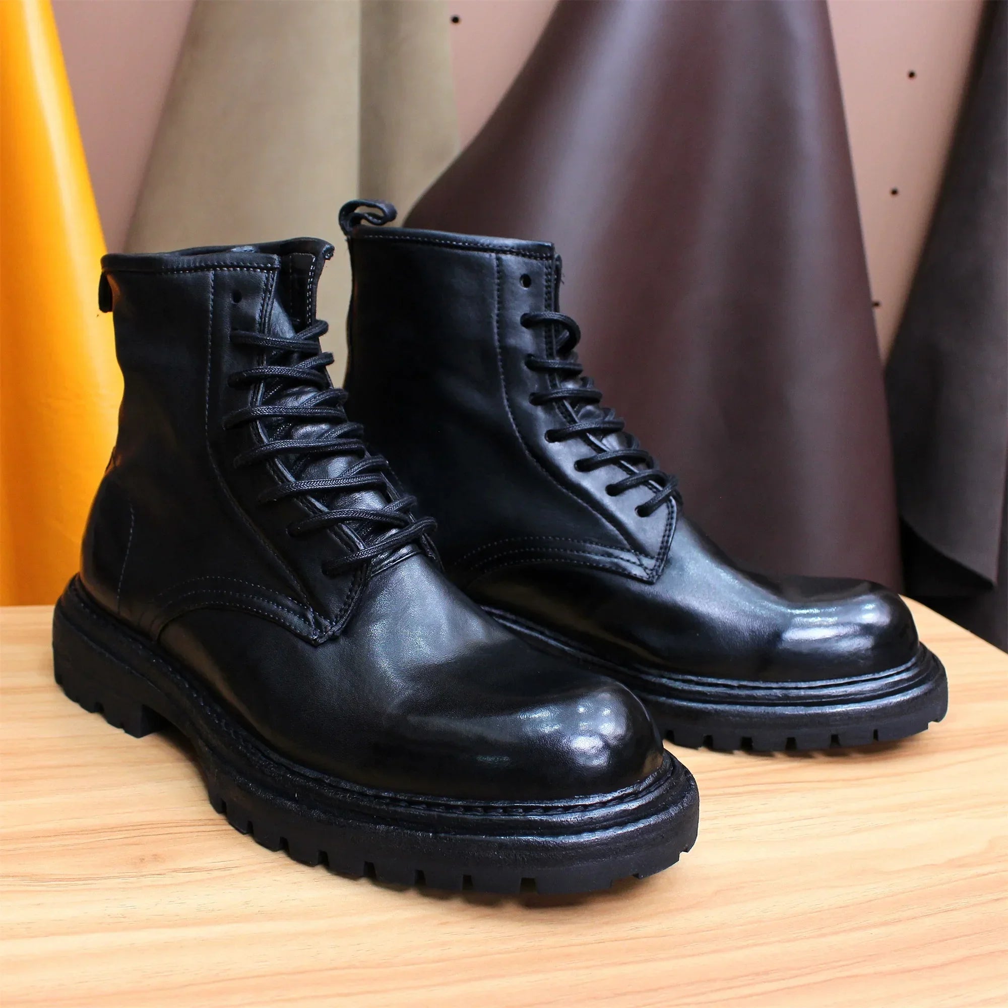 Goodyear Pure Handmade Horse Leather Boots for Men and Women, Custom Lace-up, Warm and Comfortable, High-end