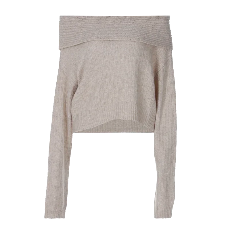 Knitting Off The Shoulder Long Sleeve Women'S Tops Skirt Women'S Sets Sweatshits Sweater Streetwear Wholesale Clothes