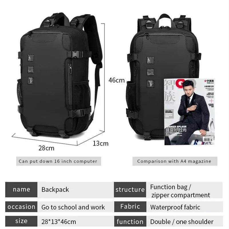 OZUKO Backpacks 15.6 inch Laptop Men Backpack Outdoor Backpack Teenager Male Waterproof Travel Bag Mochilas