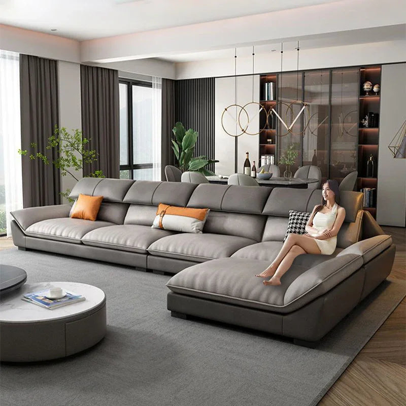 z Modern Home Decoration Microfiber Fabric Furniture Modern Luxury L-Shaped Sofa Living Room Combination Sofa | Kimlud...