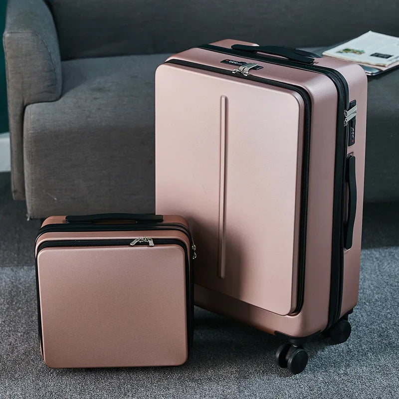 New Designer 20"24"inch Business Travel Suitcase Rolling Luggage with Laptop Bag Universal Wheel Trolley PC Box Trolley Luggage
