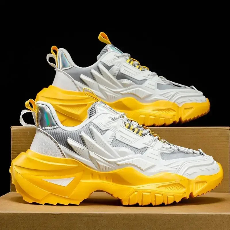 Rotary Buckle Unisex Trendy Sneakers Chunky Men Running Shoes Women Thick Bottom Jogging Footwear Couple Street Zapatos 2023