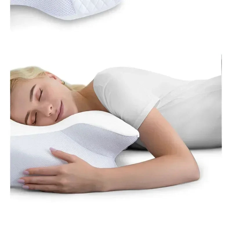 1pc Memory Foam Cervical Pillow Fast Rebound Memory Sleeping Pillows 2in1 Ergonomic Orthopedic Pillow for Neck Pain Neck Pillow
