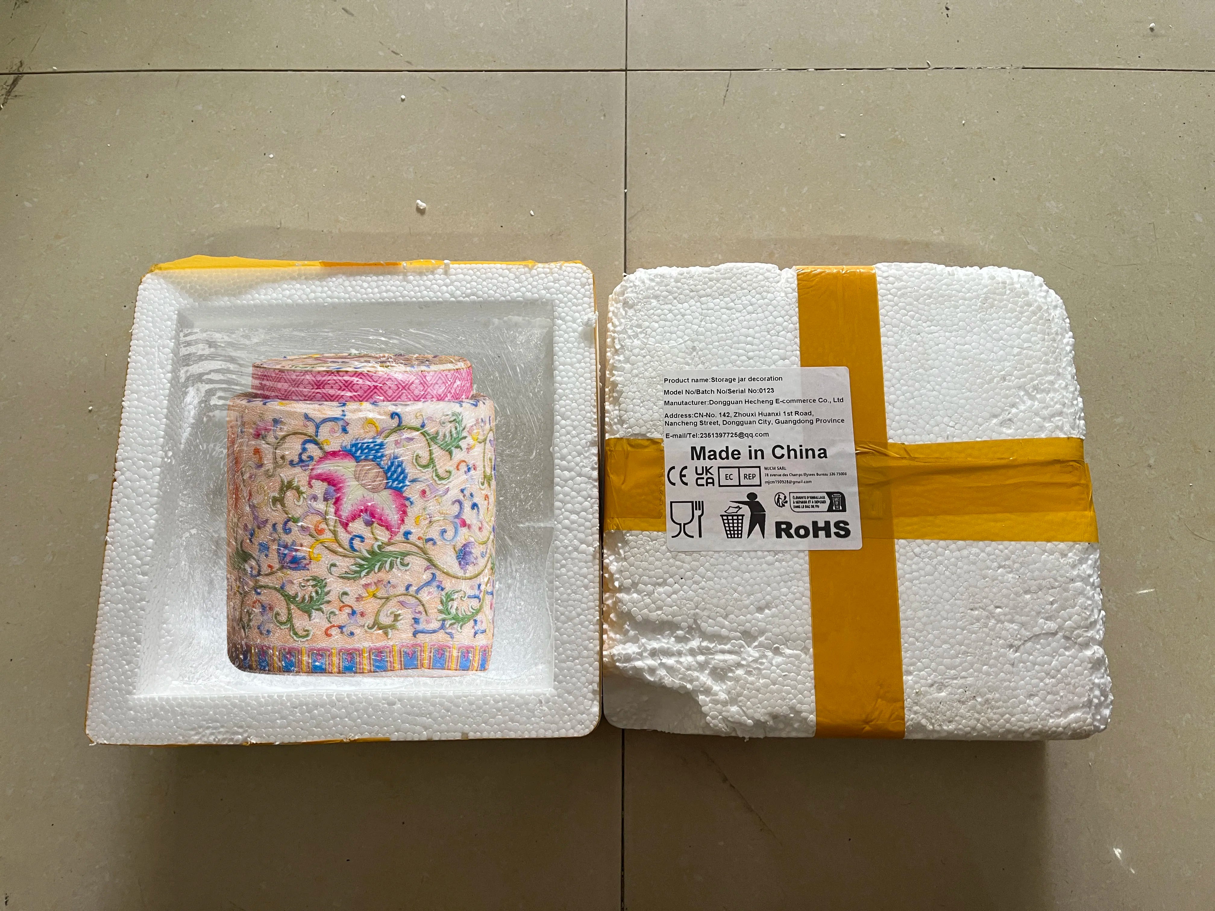 Chinese Ceramic Tea Caddy Painted Jewelry Box Home Seal Candy Nuts Coffee Beans Storage Jar Kitchen Container Home Decoration