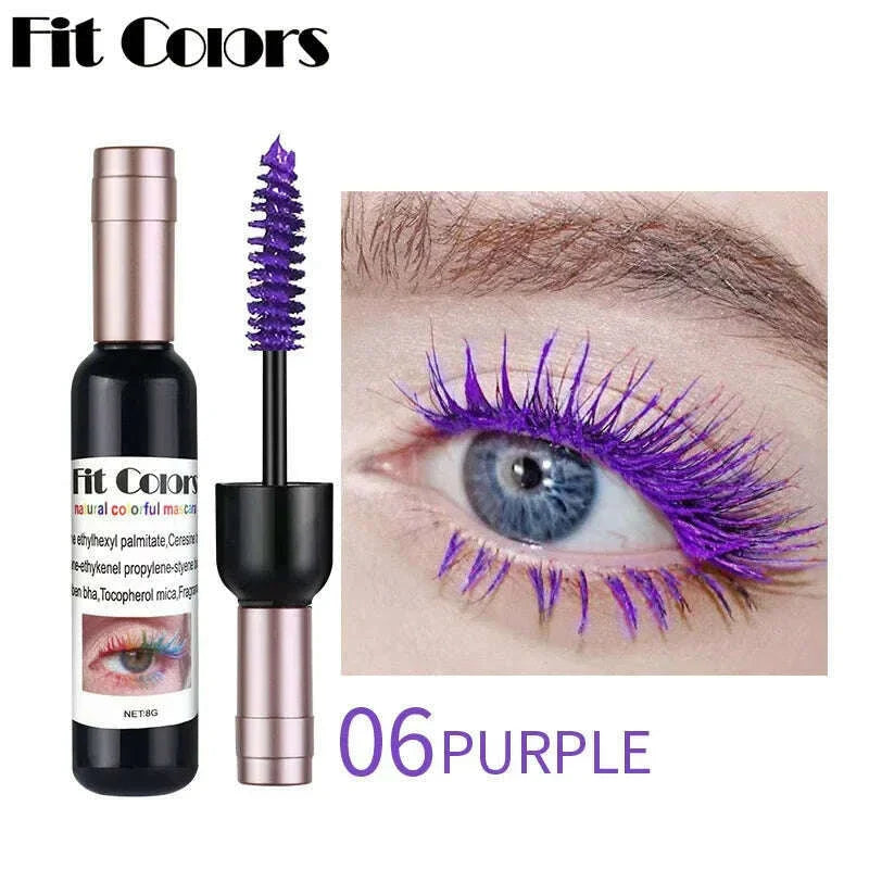 1PC Colorful Eyelash Mascara EyeLashes Extension Curling Lengthen White Purple Cosplay Makeup Glitter Point Diamond Mascara