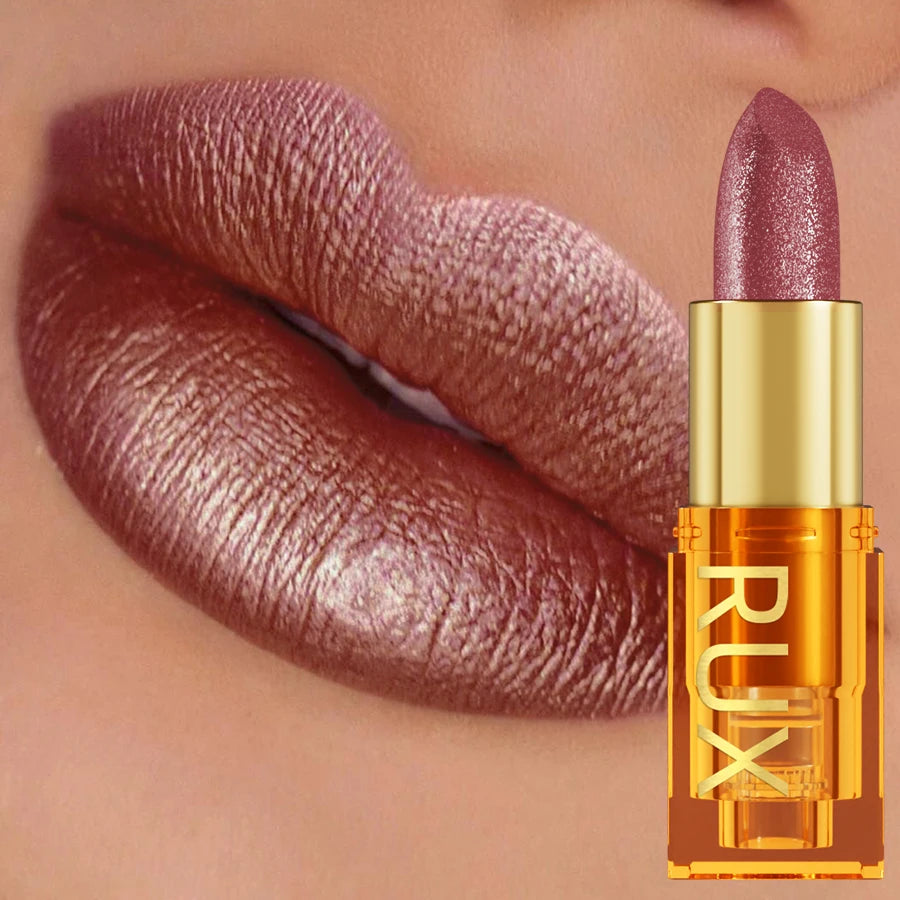 16 Colors 1PC Metallic Lipstick Long Lasting Glitter Pink Red Lip Glaze High Pigment Lip Tint Korean Makeup Shiny Lip Gloss