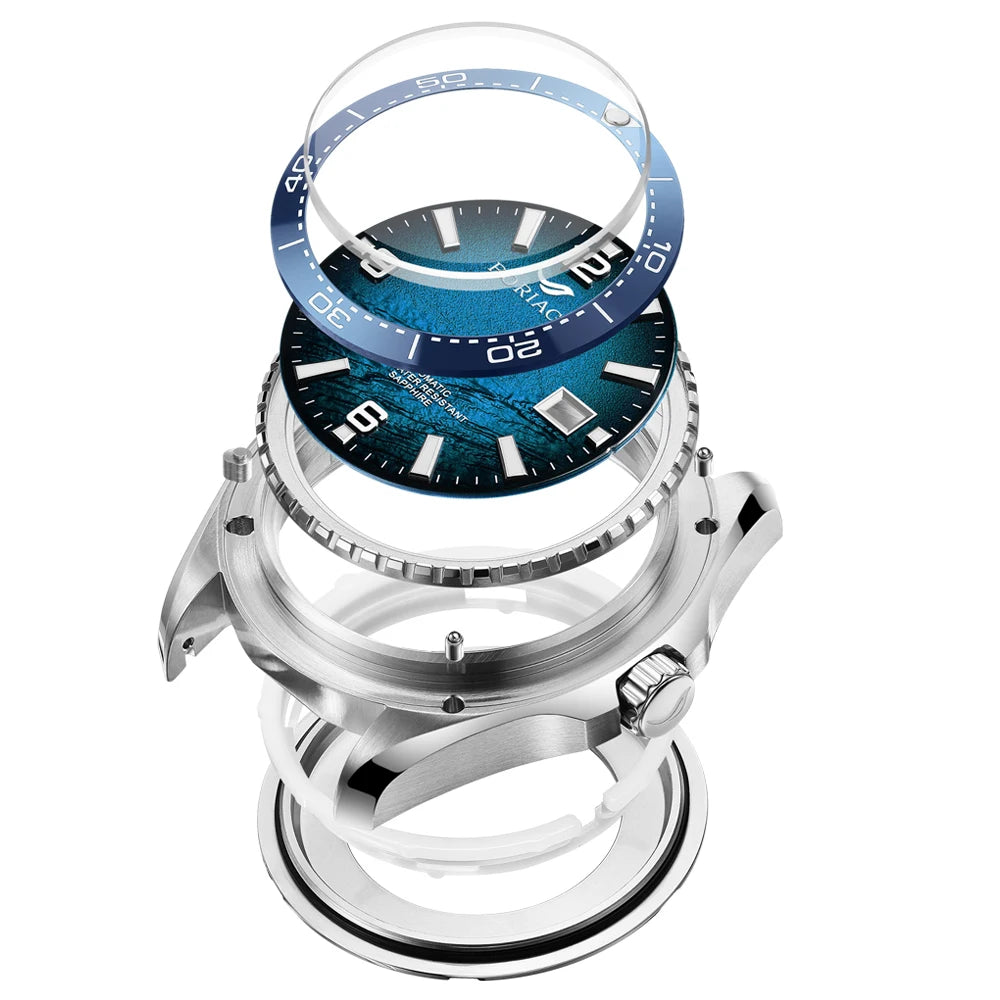 BORIAGE NH35 Automatic Mechanical Watches Luxury Men's Watch Stainless Steel Water resista 100m Dive Watches Luminous Wristwatch